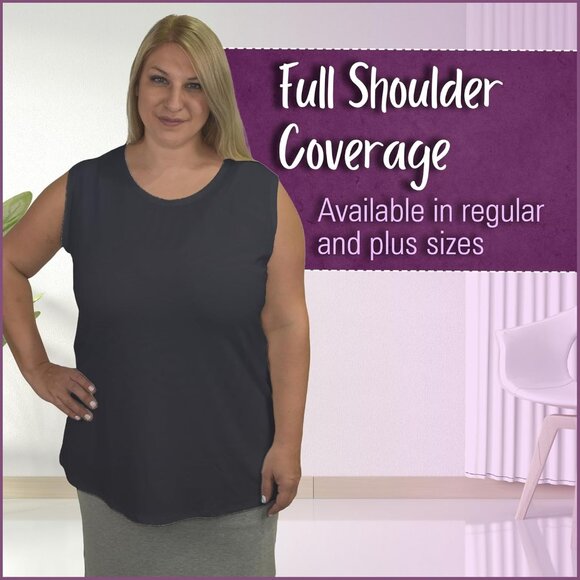 Comfortable High Neck Tank Top - Size 24 Plus, Dark Navy, Machine Washable - Picture 4 of 5